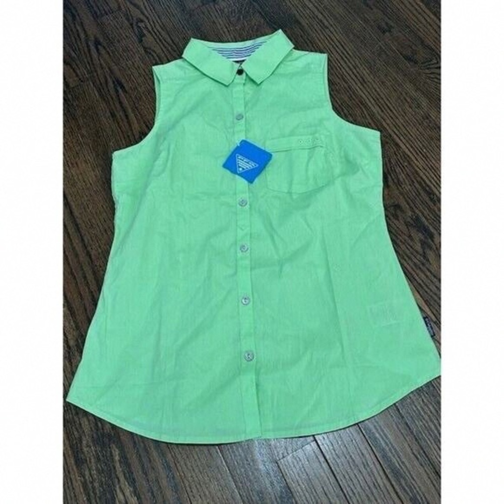 Columbia Sleeveless Woven Shirt in Lime Green